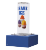 Gold Medal BluBear ice hopper extension #2748-00-100 with clear acrylic chute and shave ice graphics