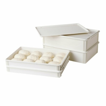 CAMBRO Camwear pizza dough box 26 x 18 x 6 white polycarbonate NSF