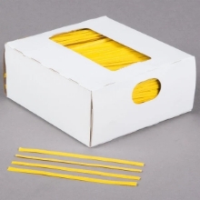 YELLOW 4" LONG Paper Twist Tie