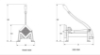 VOLLRATH 47713,14,15 potato cutter DIMENSIONS