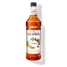 MONIN PREMIUM CARAMEL SYRUP, 1 LITER BOTTLE