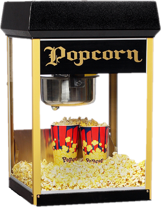 FunPop 8 oz. Popcorn Machine Black Gold Medal 2408BKG