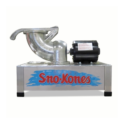 Gold Medal 1006 Shavette commercial shaved ice machine with hopper, motor, handle, and collection pan