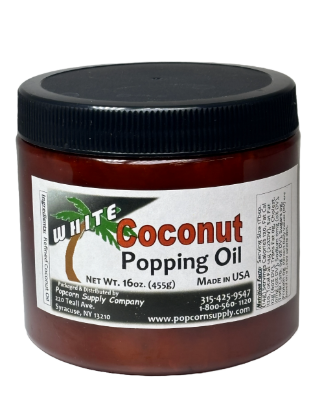 White Coconut Popping Oil 1 lb. jar for popcorn machines