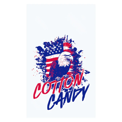 Gold Medal patriotic cotton candy bags made from clear 1-mil plastic for concession stands