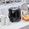 WINCO - Electric 10 Qt Deluxe Black Kettle Soup Warmer Set, 110V with ladle