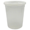 32oz heavy duty clear deli containers with matching lids for restaurant food storage and takeout