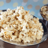 Close-up of lightly caramelized kettle corn popcorn texture