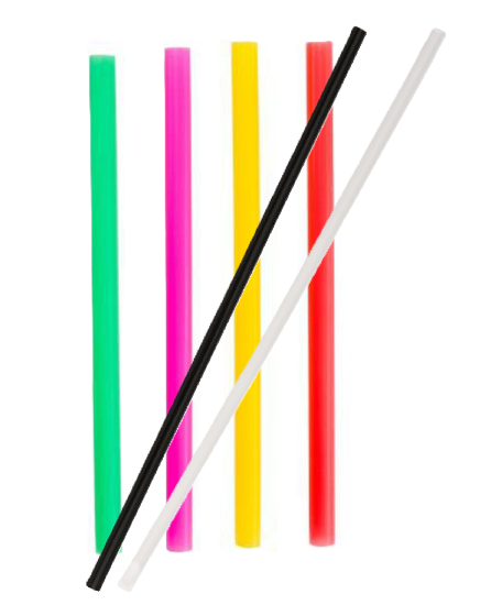 Unwrapped Plastic Straws - Clear, Black & Neon Bulk Drink Straws