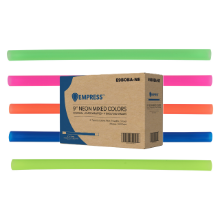 Empress 9 inch neon wrapped boba straws 12mm colossal