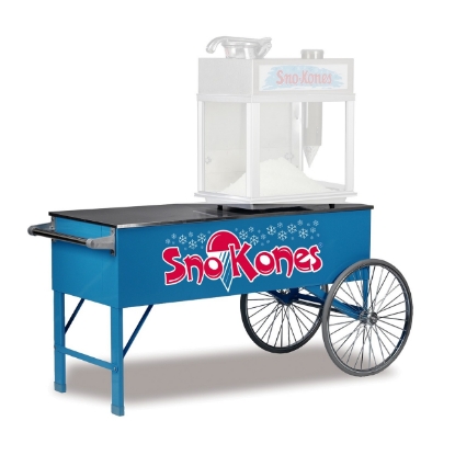 Two-Wheel Snow-Cone Cart blue commercial concession cart