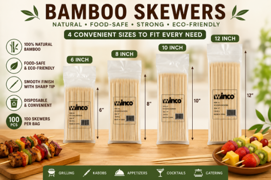 Natural bamboo skewers for every need