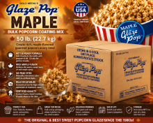 Gold Medal Maple Glaze Pop® 50 lb bulk popcorn coating mix for maple-flavored gourmet popcorn