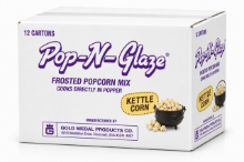 Kettle Corn Pop' N Glaze CASE (12 - 28oz (794g) cartons) for making sweet popcorn
