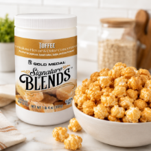 Toffee Signature Blends 2293 flavor and color concentrate in a 20 oz jar for commercial treat making