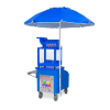 Commercial Gold Medal Sno-King shaved ice machine with blue molded cabinet and ice dispensing opening
