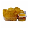 Gold Medal 5263 CLEAR PLASTIC nacho serving tray with chips and portion pak cheese cup for concession service