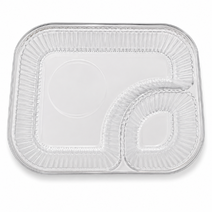 Gold Medal #5263 large 6 x 8 molded plastic nacho tray with separate well for portion pak cheese cup