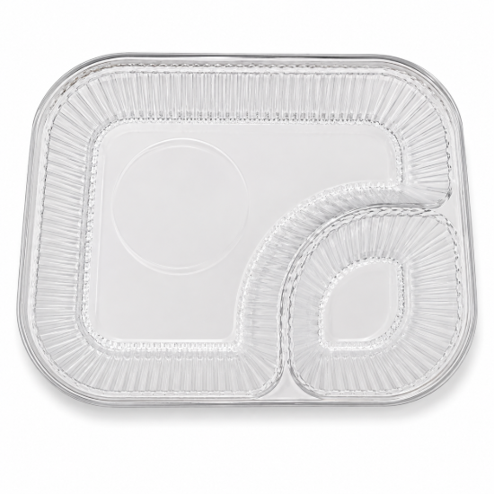 Gold Medal #5263 large 6 x 8 molded plastic nacho tray with separate well for portion pak cheese cup